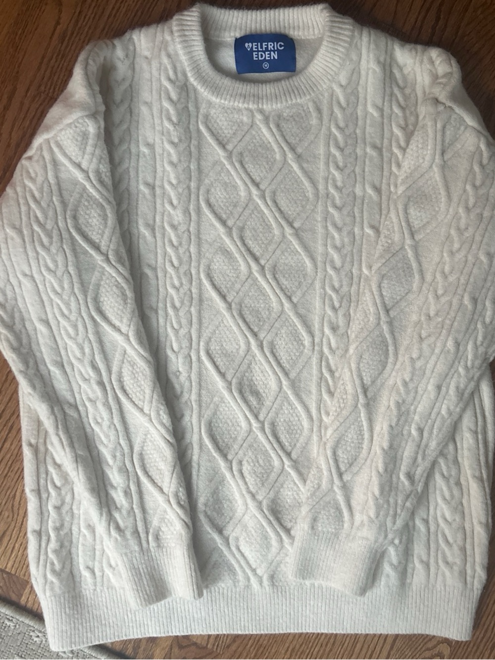 Aelfric Eden Off-White Cable Knit Pullover